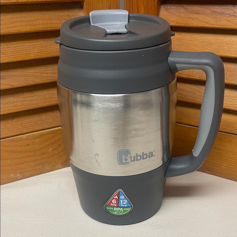Bubba Gray and Silver Travel Mug